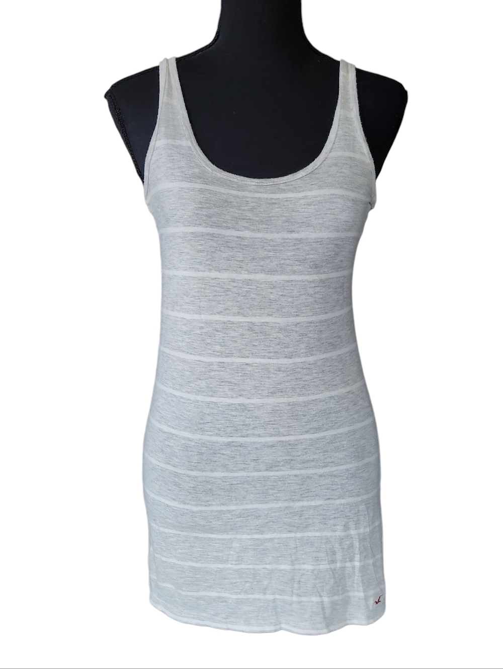 Y2K 2010s Hollister Striped Long Tank Top Scoop Neck Sz M